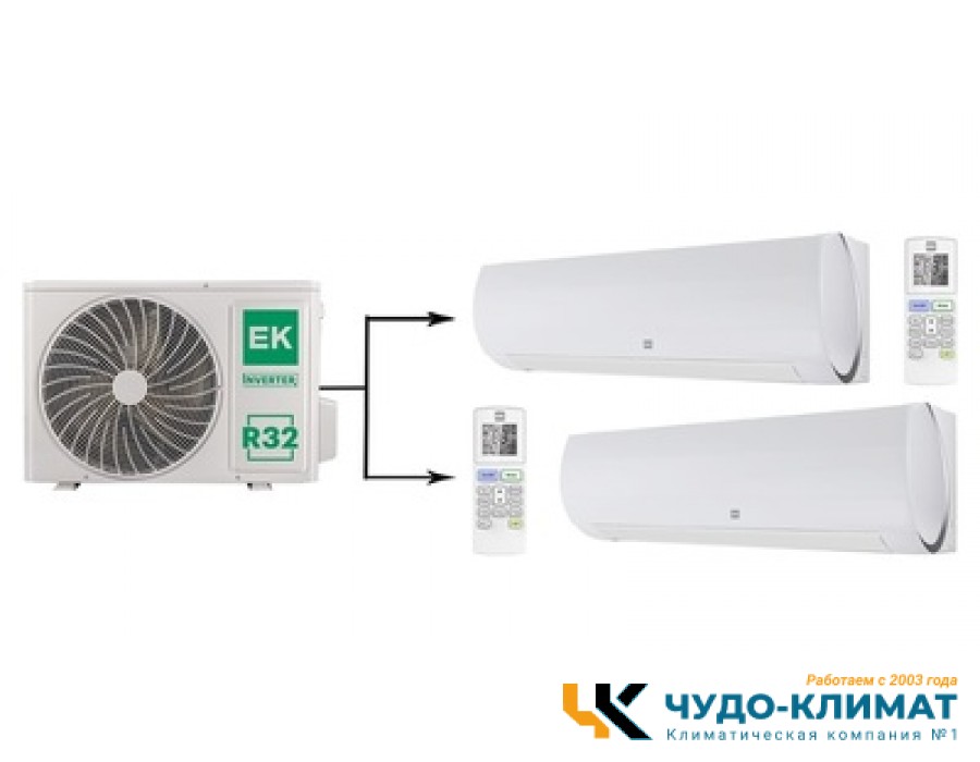 Мульти сплит-система на 2 комнаты Euroklimat Futura EKSF-25HNSх2/EKOG-50HIS2
