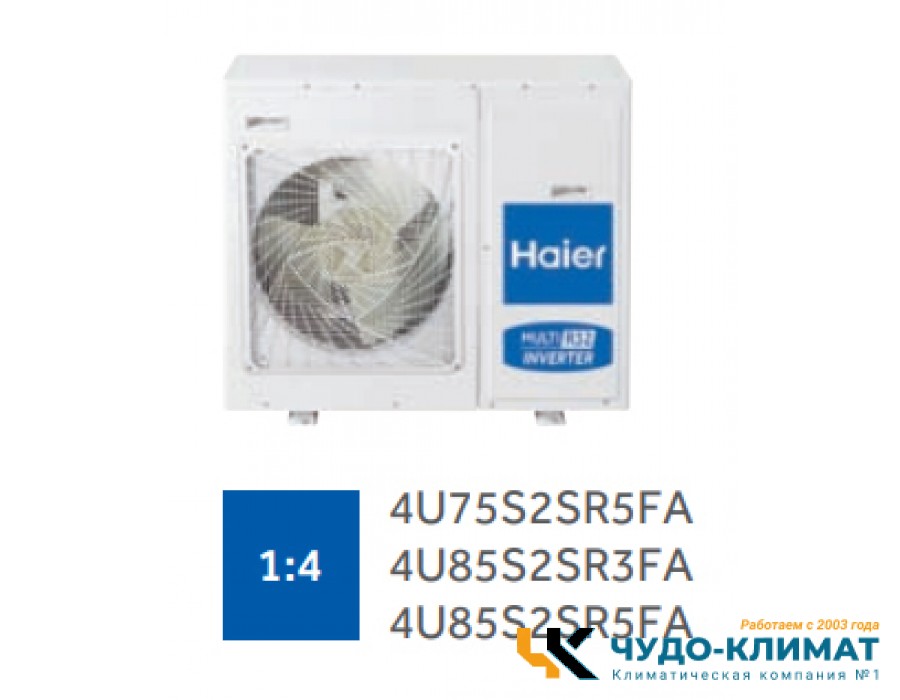 Внешний блок мульти сплит-системы на 4 комнаты Haier Free match  4U75S2SR5FA