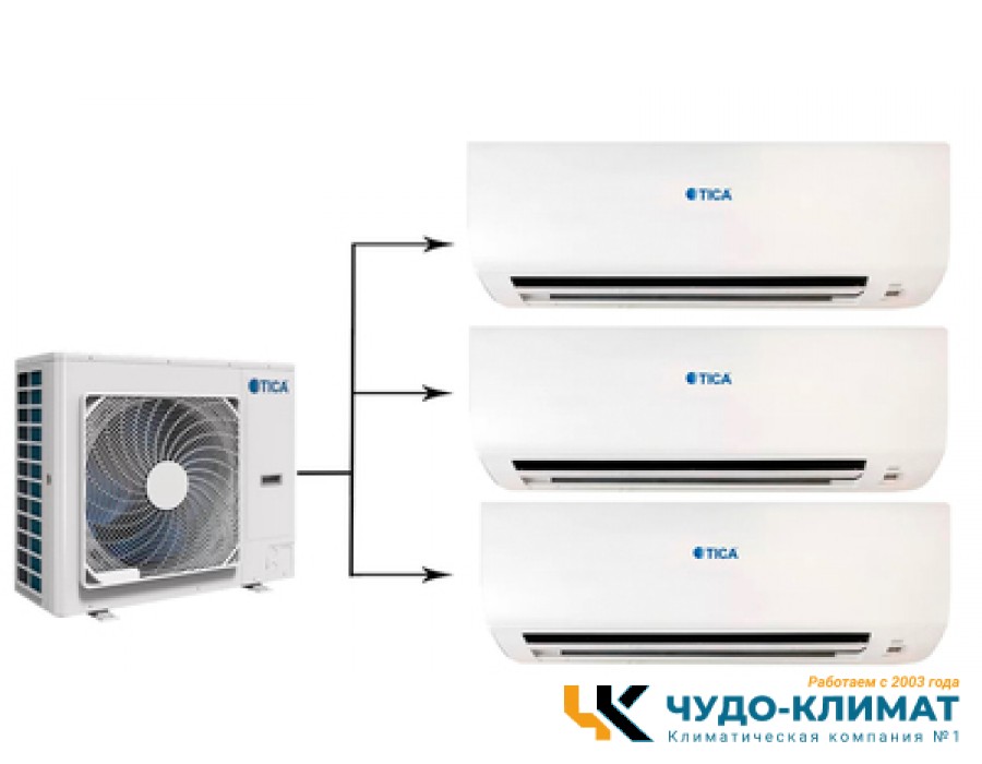 Мульти сплит-система на 3 комнаты TICA TIMS112CSREC/TMVW040ACB*3шт